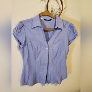 M&S Collection Blue Striped Women's Top